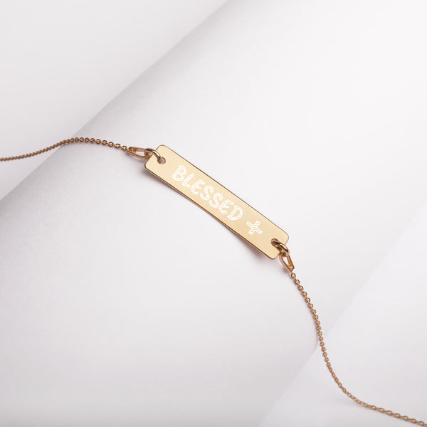 EMPOWER Blessed Engraved Bar Necklace