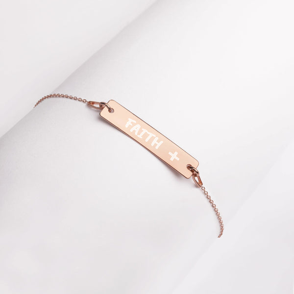 EMPOWER Faith Engraved Bar Chain Bracelet