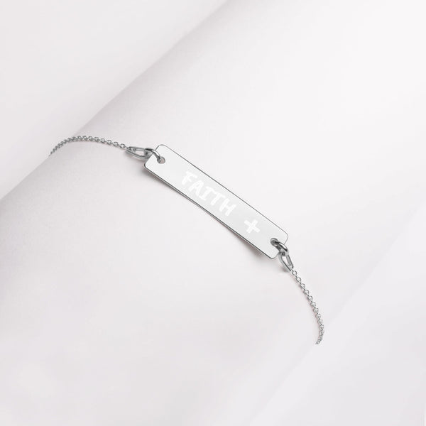 EMPOWER Faith Engraved Bar Chain Bracelet